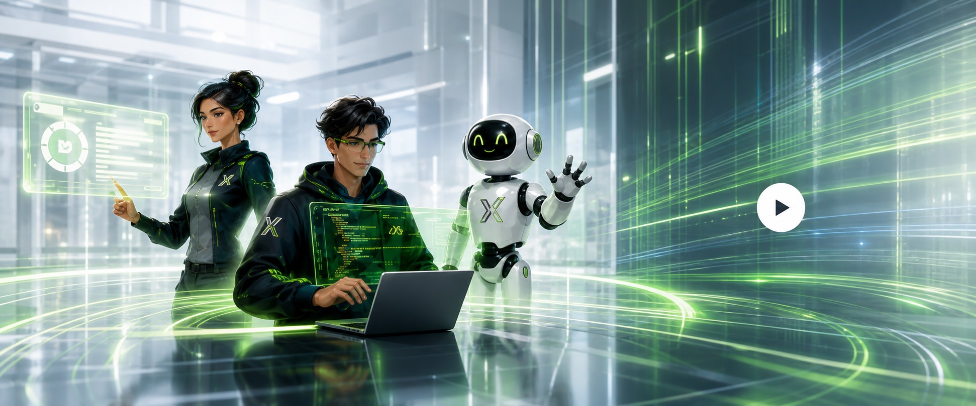 Brandx Elite engineers collaborating with intelligent technology